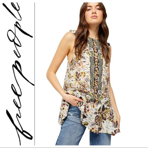 Free People Summer in Tulum Linen Tunic Mini Dress Size XS NWT - Picture 1 of 13